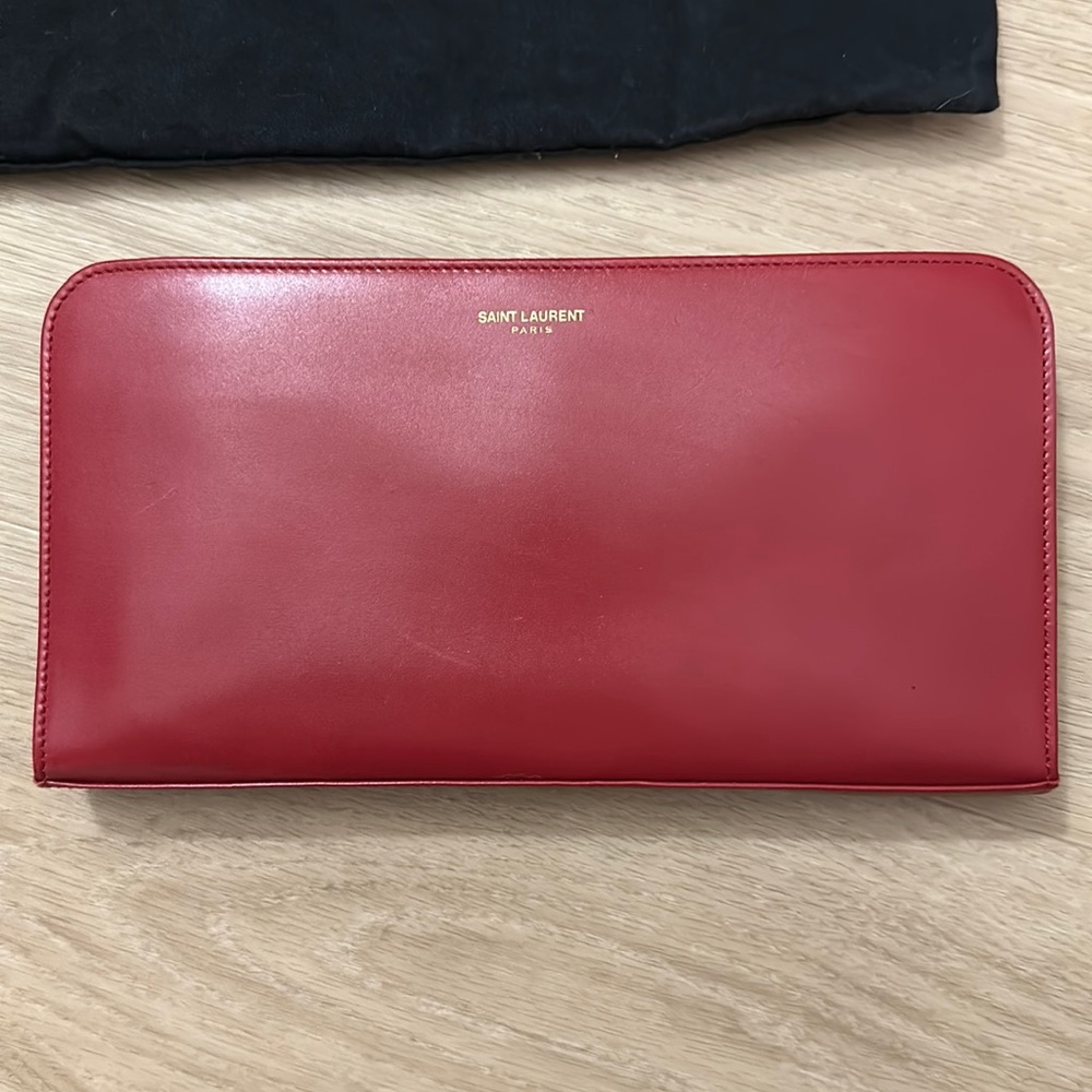 Saint Laurent Red Wallet/Clutch